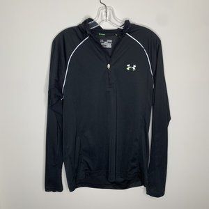 Under Armour Run Mens M Regular All Season Gear Black Long Sleeve Quarter Zip